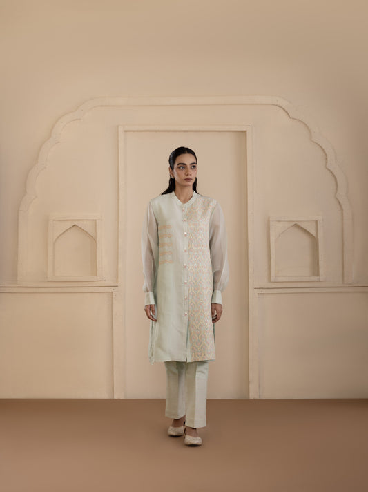 Mint Chikankari Co-ord Set