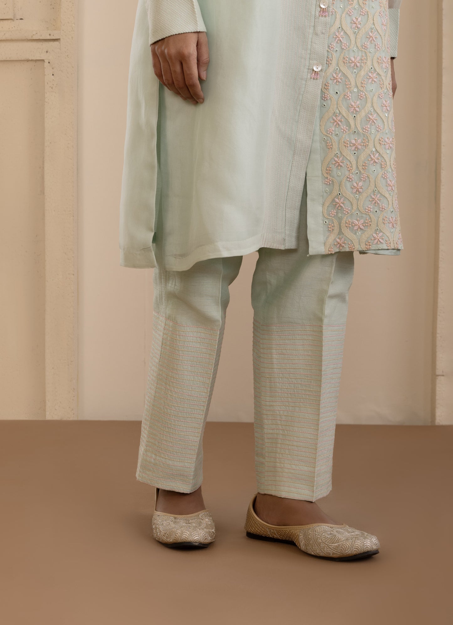 Mint Chikankari Co-ord Set