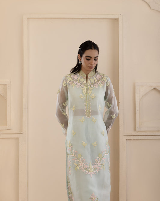 Azure Embroidered Organza Pakistani Set