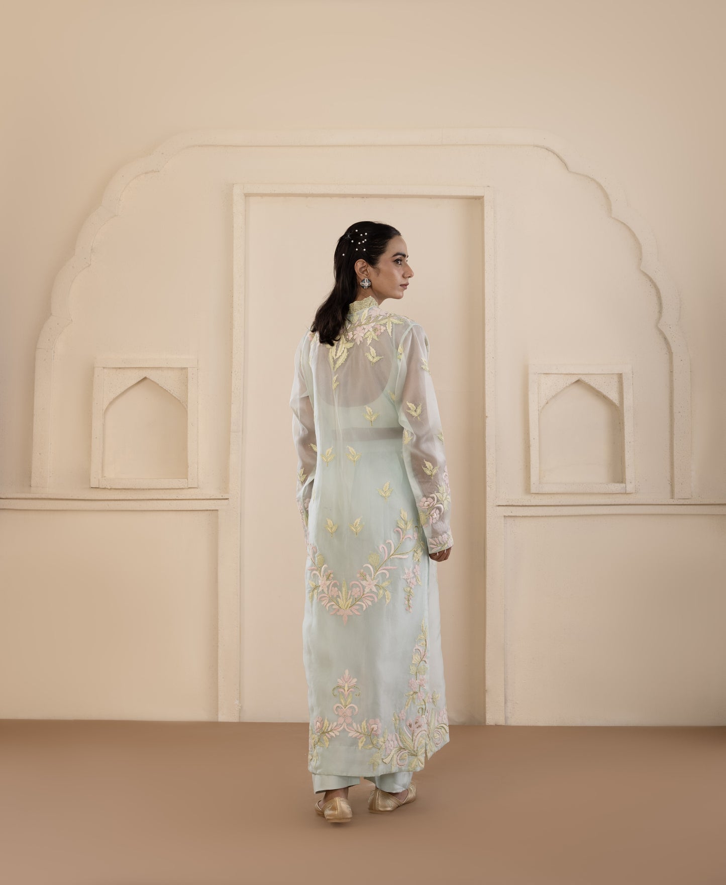 Azure Embroidered Organza Pakistani Set