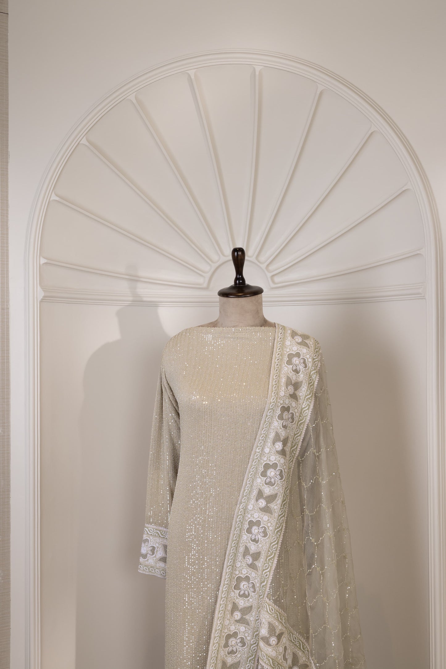 Sage Chikankari Embellished Suit Set