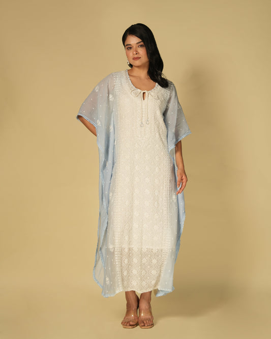 shaded-ice-blue-chikankari-mul-chanderi-kaftan-front