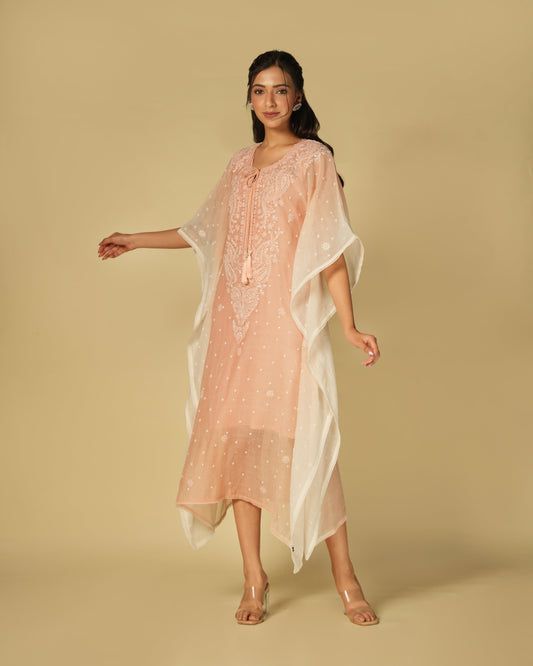 shaded-peach-chikankari-mul-chanderi-kaftan