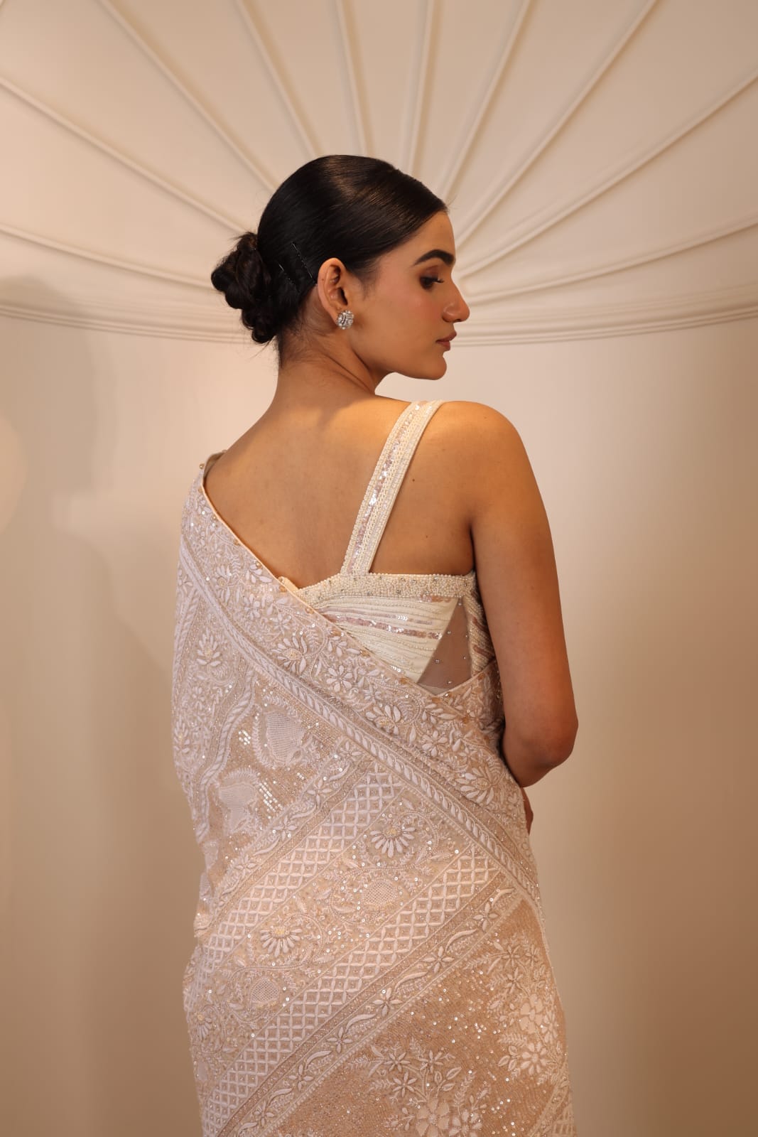 Ivory & Gold Do-Taar Embroidered Saree