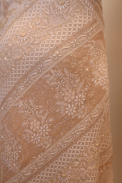 Ivory & Gold Do-Taar Embroidered Saree