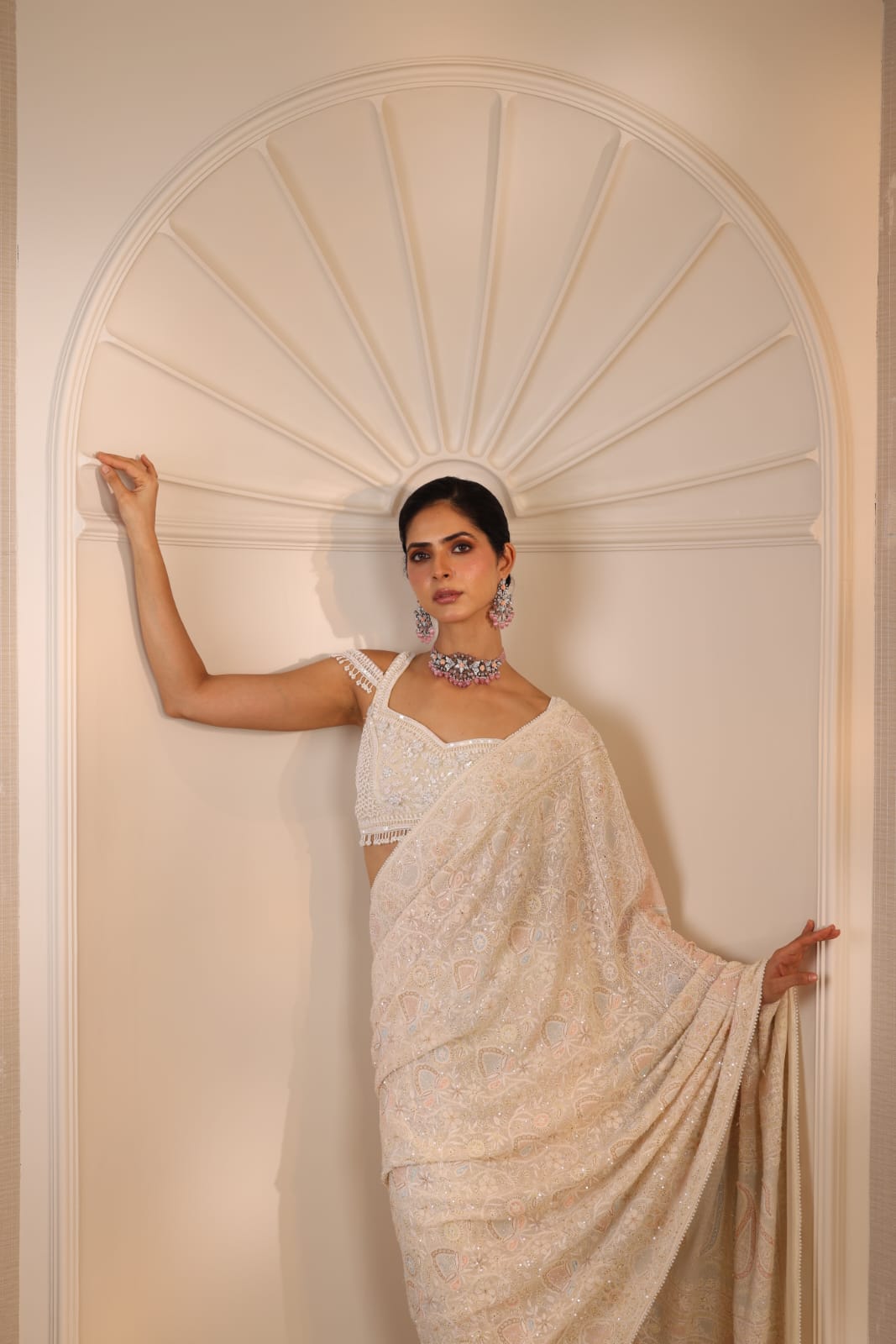 Multicolour Do-Taar Embroidered Saree