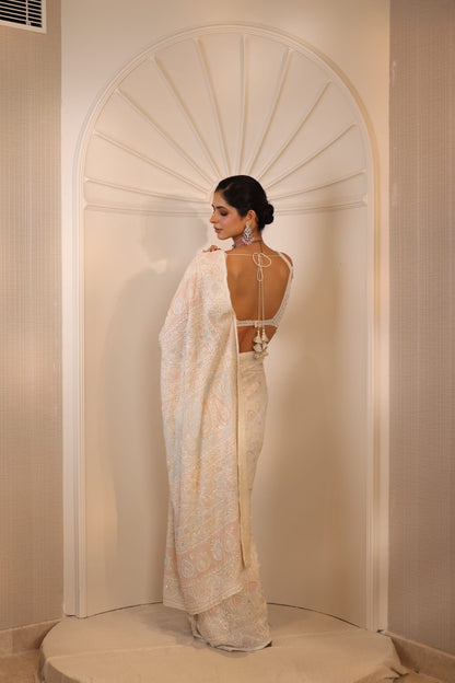 Multicolour Do-Taar Embroidered Saree