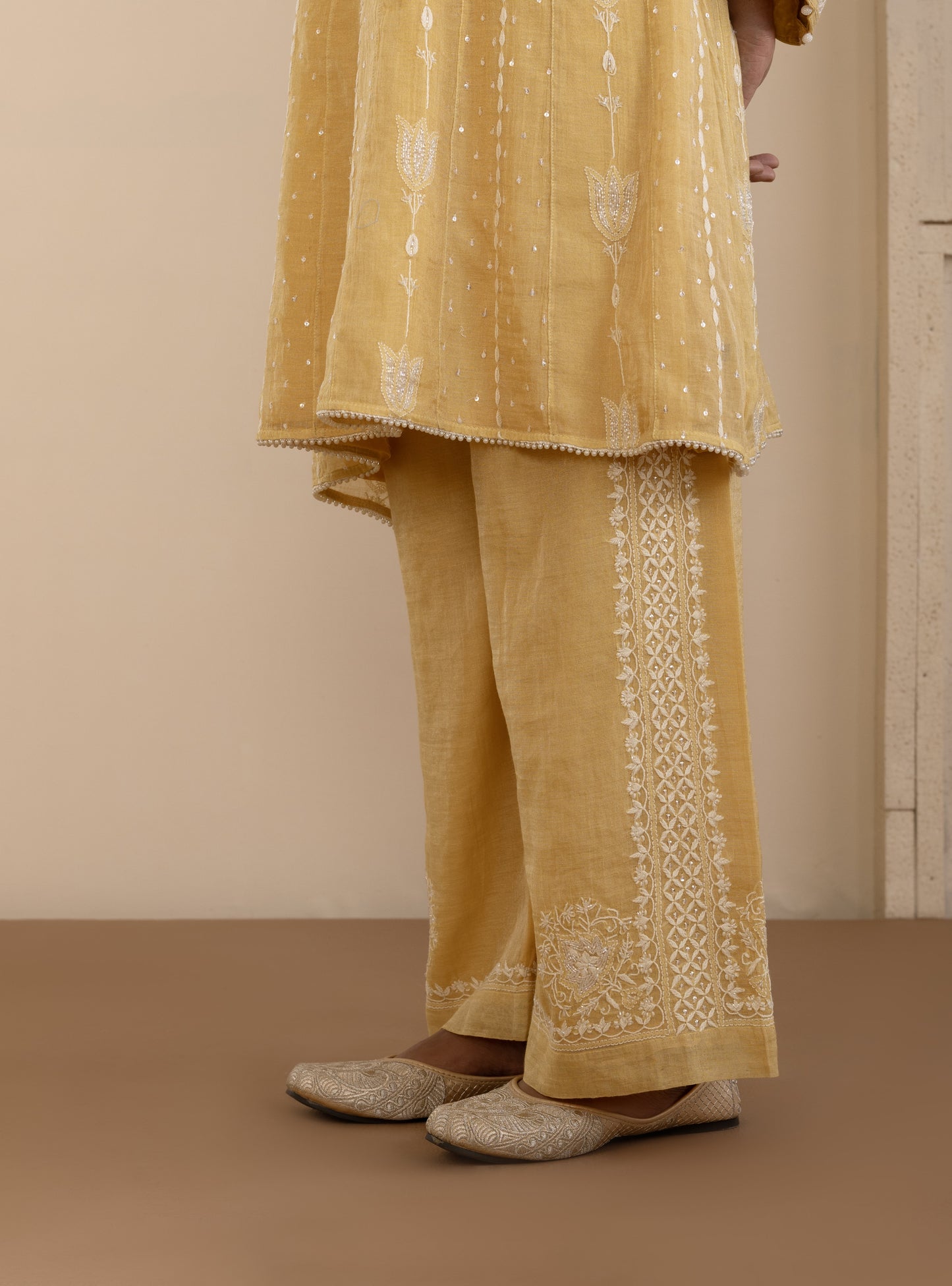 Golden Yellow Tissue A-Line Co-ord Set