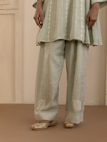Sage Green Tissue A-Line Co-ord Set