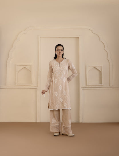Peach Tissue Tie-Up Co-ord Set