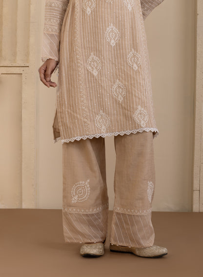 Peach Tissue Tie-Up Co-ord Set