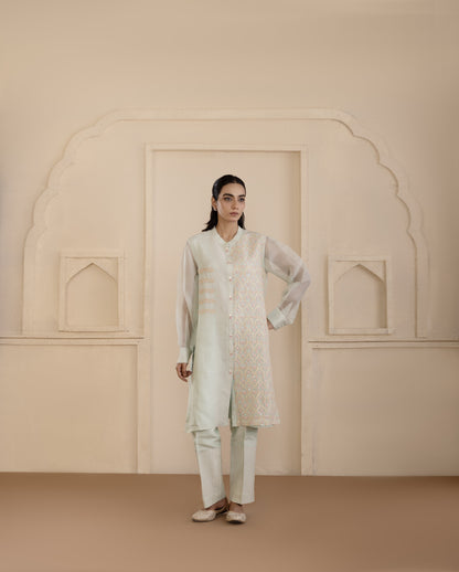 Mint Chikankari Co-ord Set