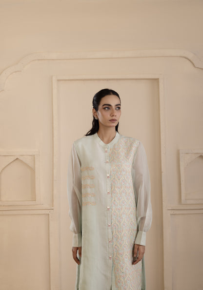 Mint Chikankari Co-ord Set