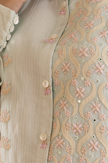 Mint Chikankari Co-ord Set