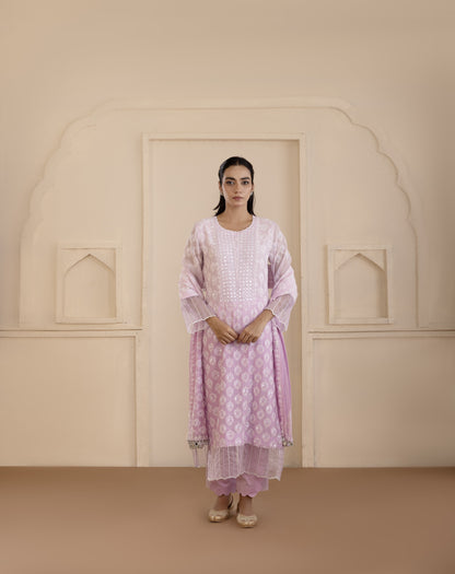 Lilac Mirrorwork Suit Set