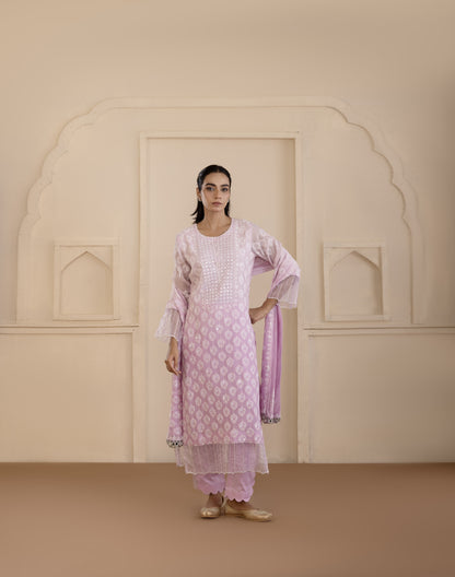 Lilac Mirrorwork Suit Set