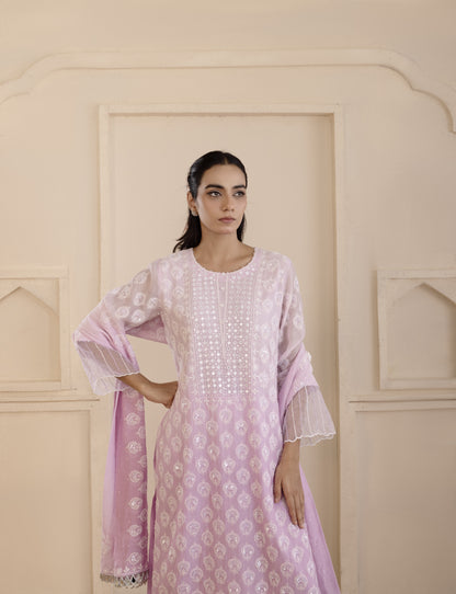 Lilac Mirrorwork Suit Set