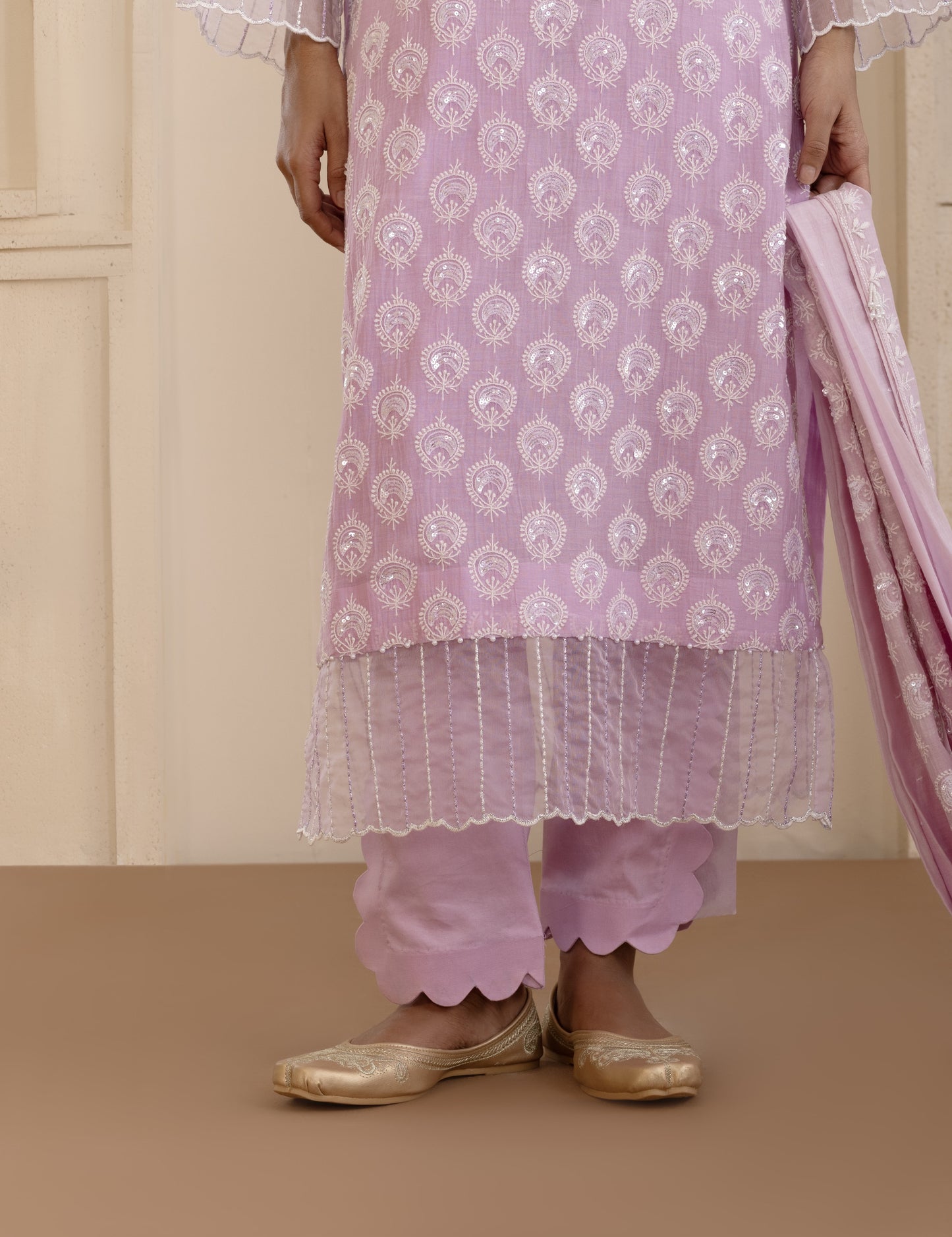 Lilac Mirrorwork Suit Set