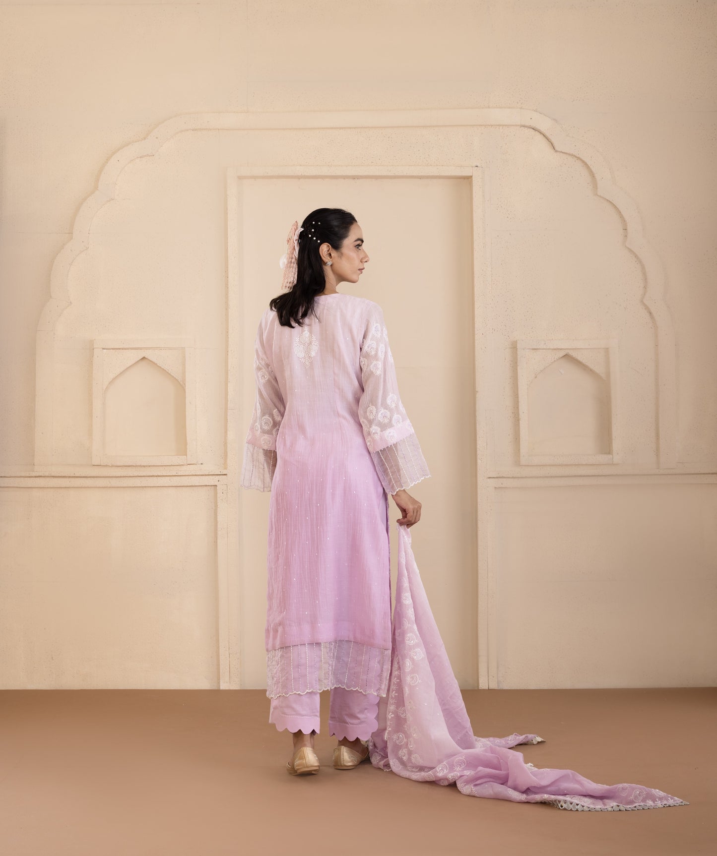 Lilac Mirrorwork Suit Set