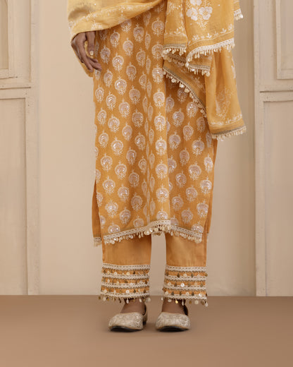 Tangerine Mirrorwork Suit Set