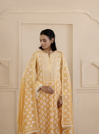 Tangerine Mirrorwork Suit Set
