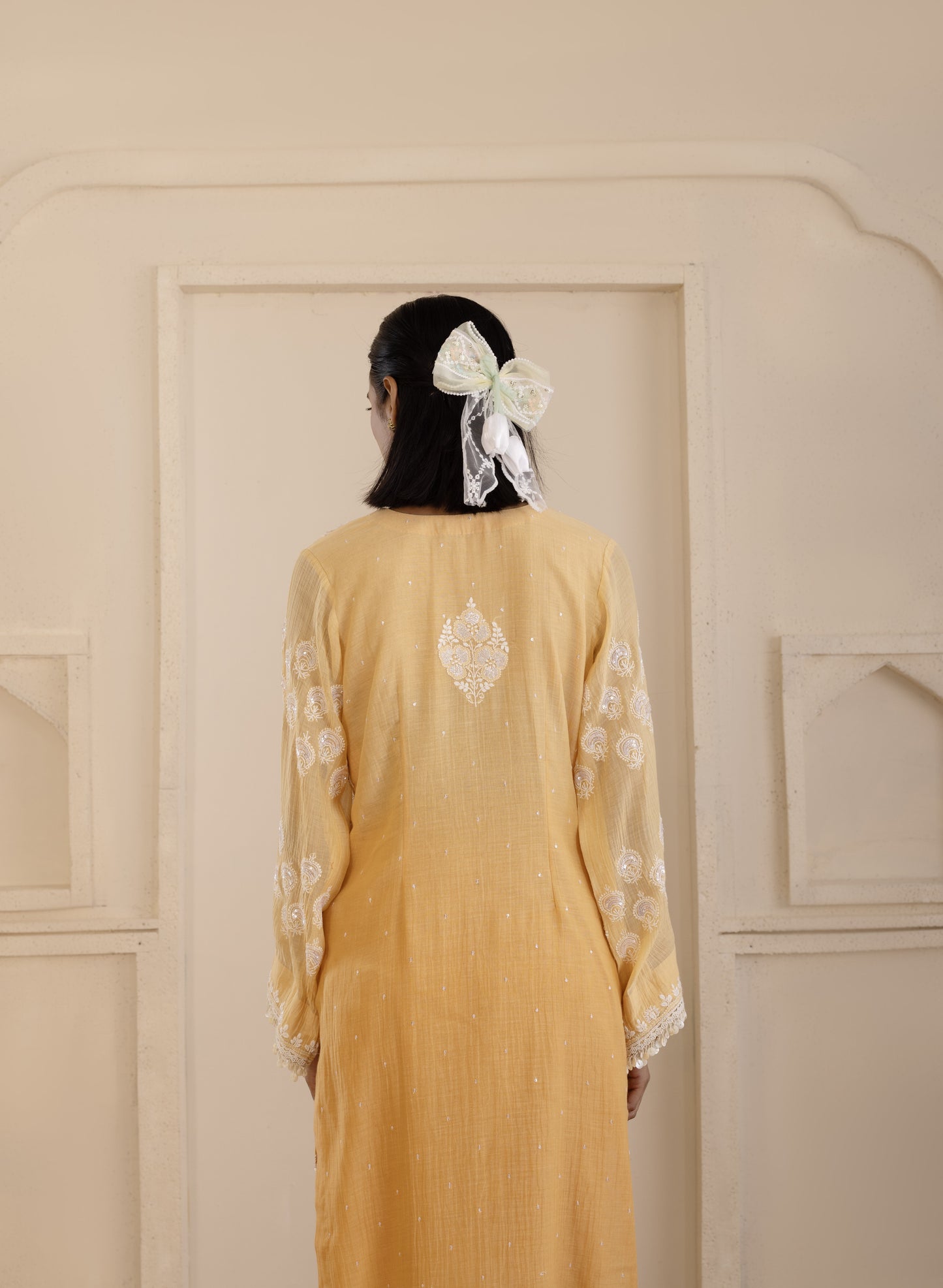 Tangerine Mirrorwork Suit Set