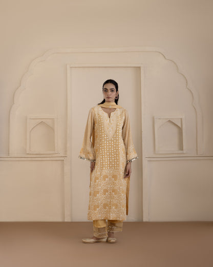 Tangerine Mirrorwork Suit Set