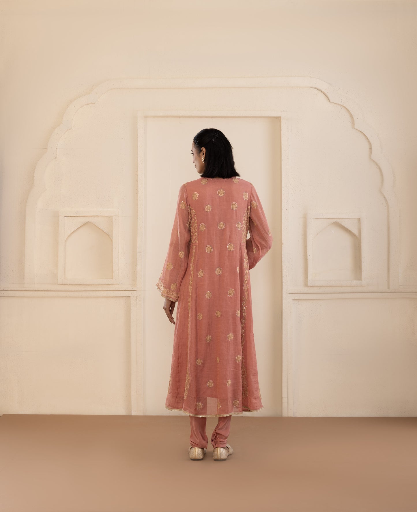 Rust Jaali Tissue Suit Set