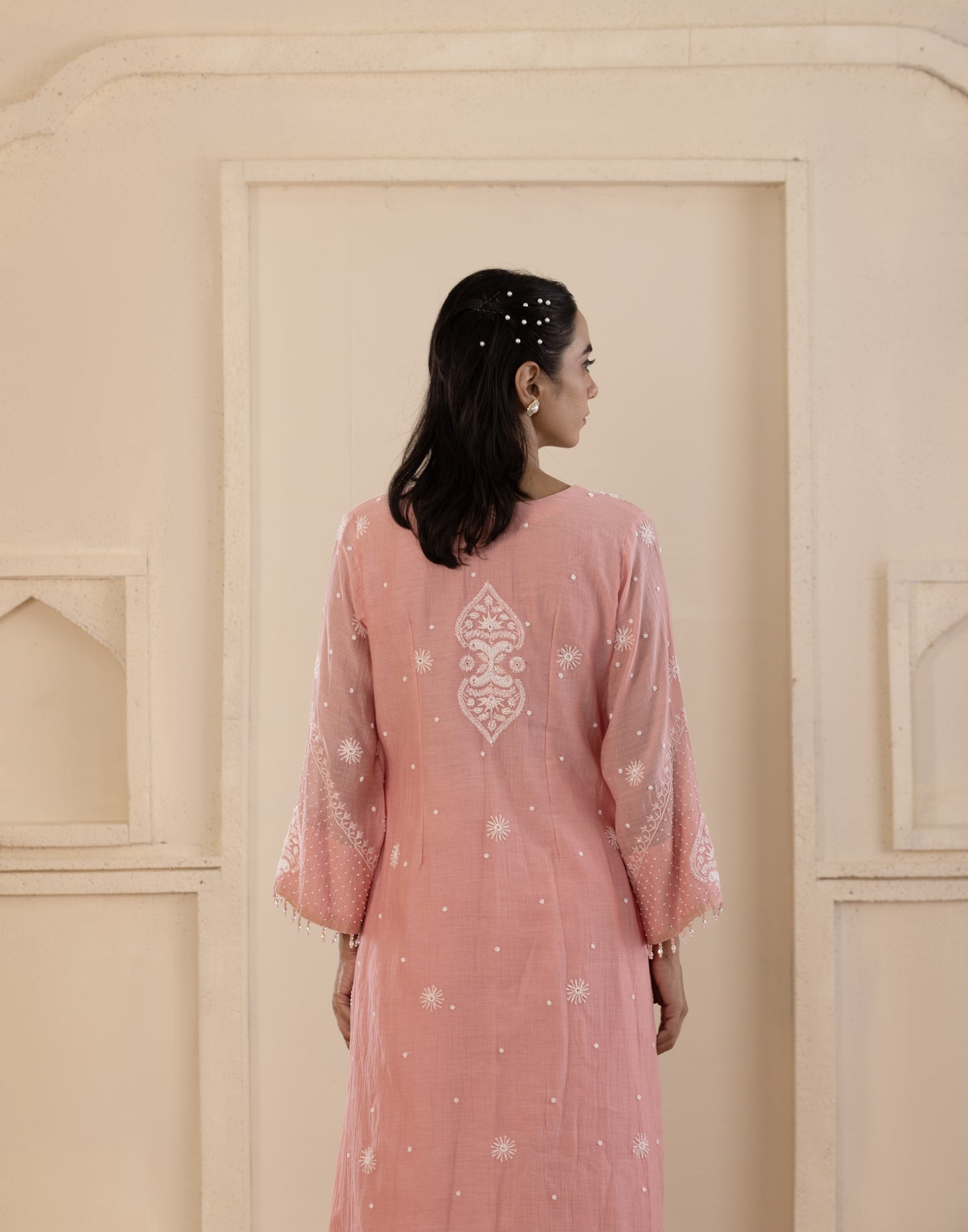Blush Pink Chikankari Sharara Set