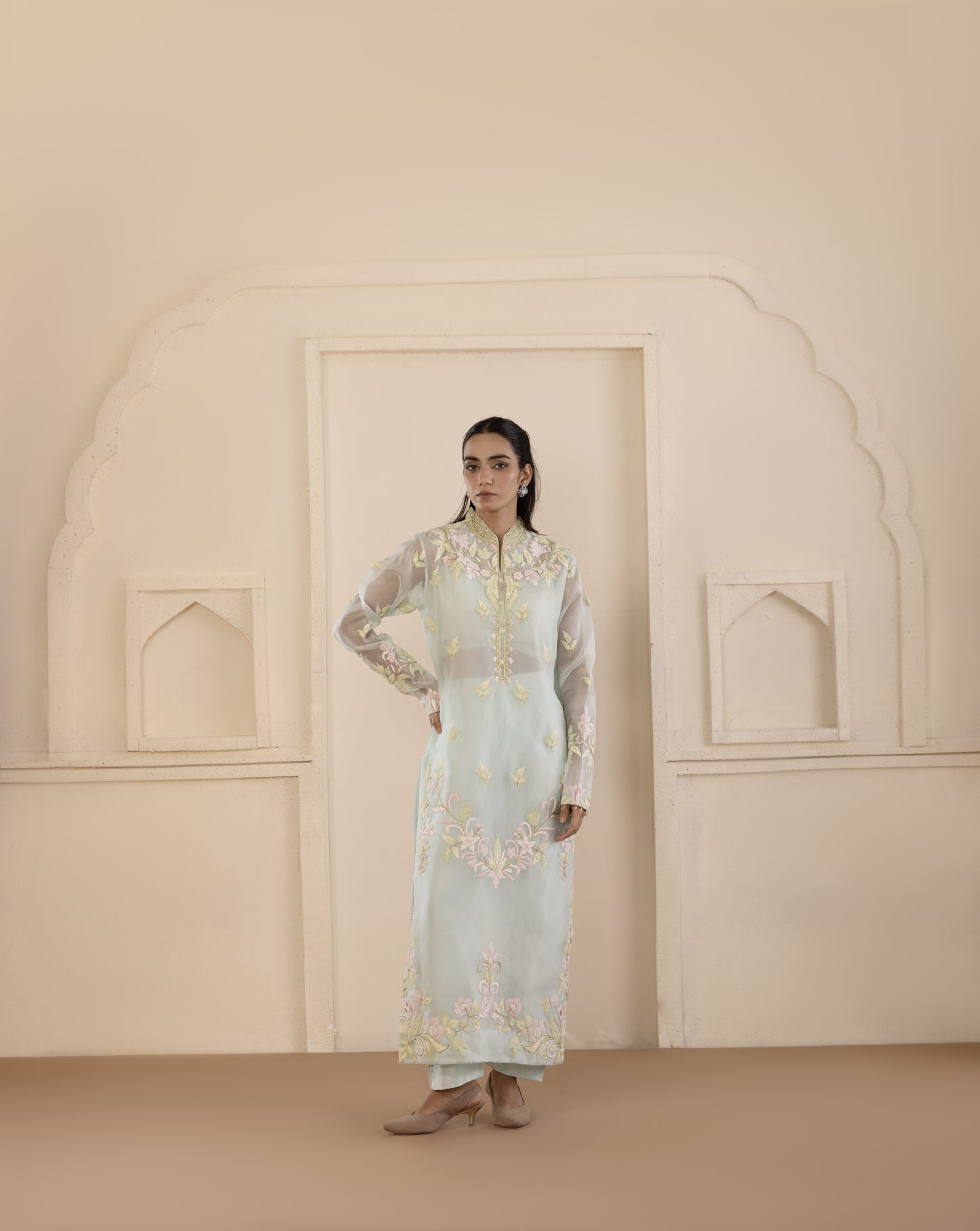 Azure Embroidered Organza Pakistani Set