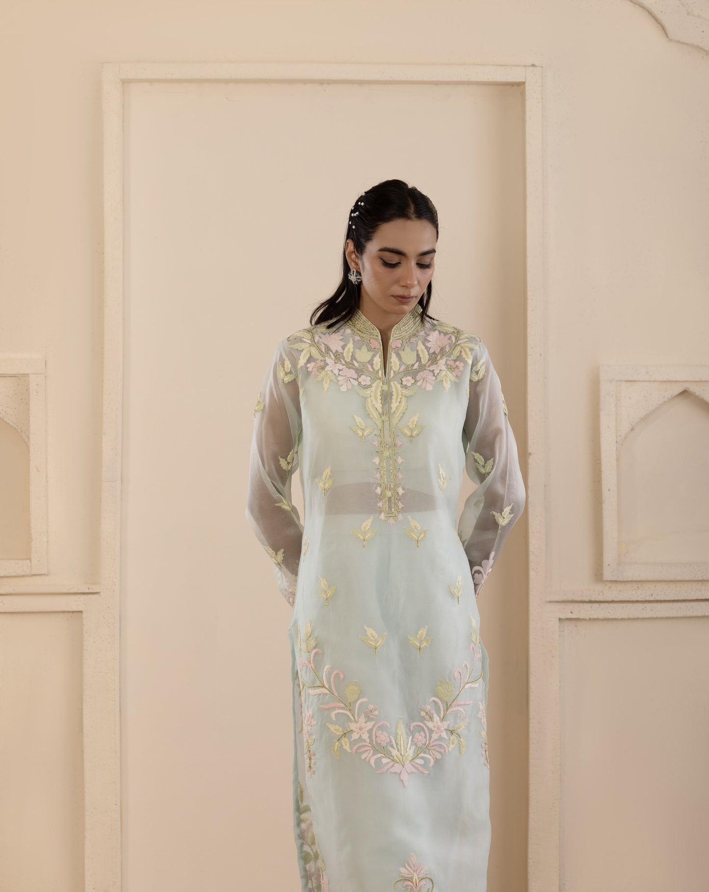 Azure Embroidered Organza Pakistani Set