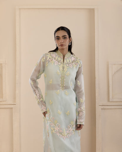 Azure Embroidered Organza Pakistani Set
