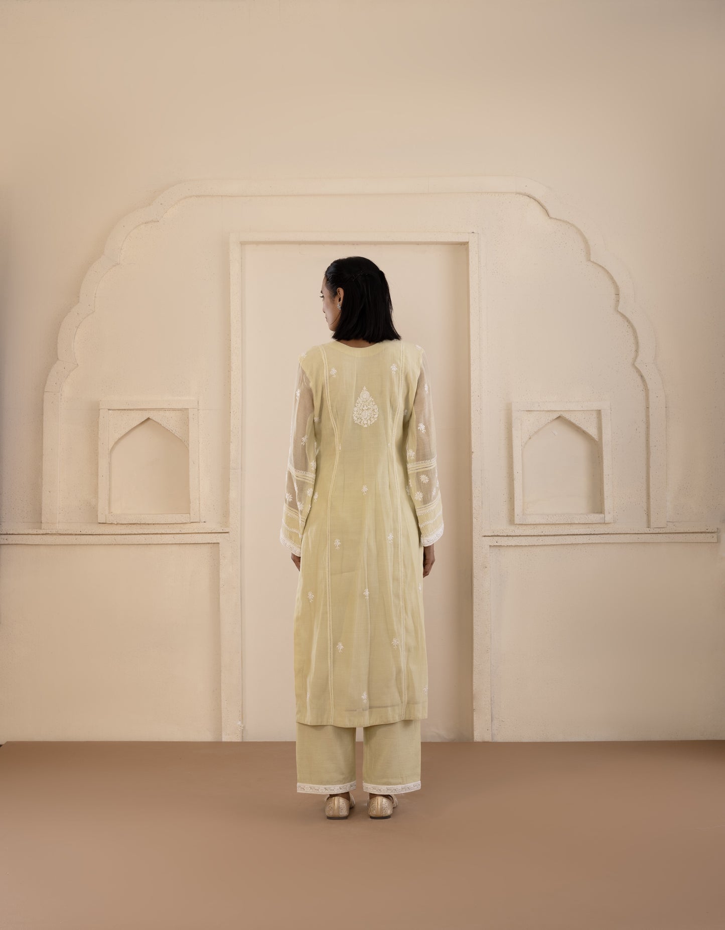Sage Green Mul Chanderi Suit Set