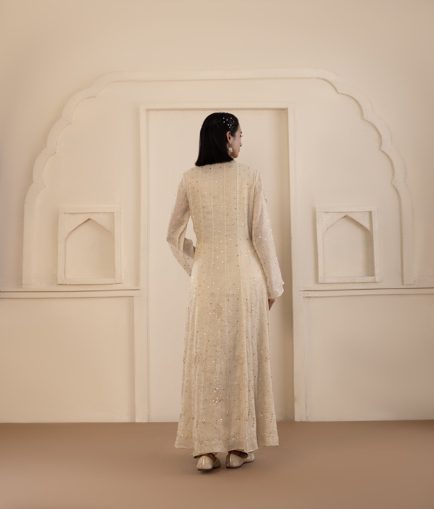 Gold Mukaish Tissue Suit Set