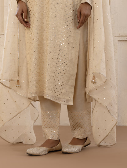 Gold Mukaish Tissue Suit Set