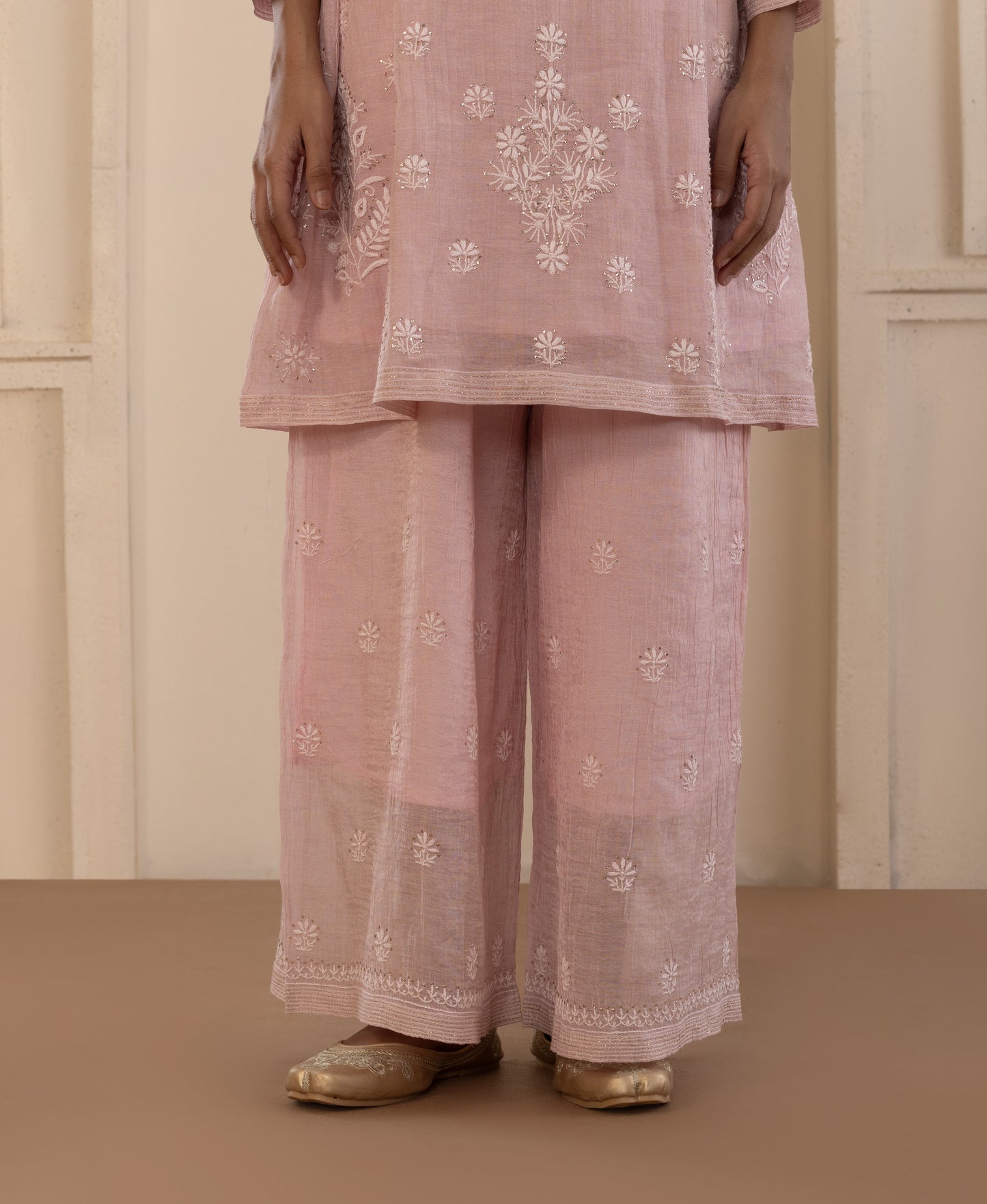 Blush Pink Mukaish Tissue Co-ord Set