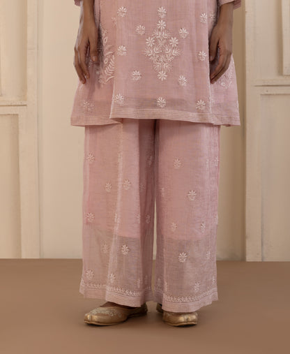 Blush Pink Mukaish Tissue Co-ord Set