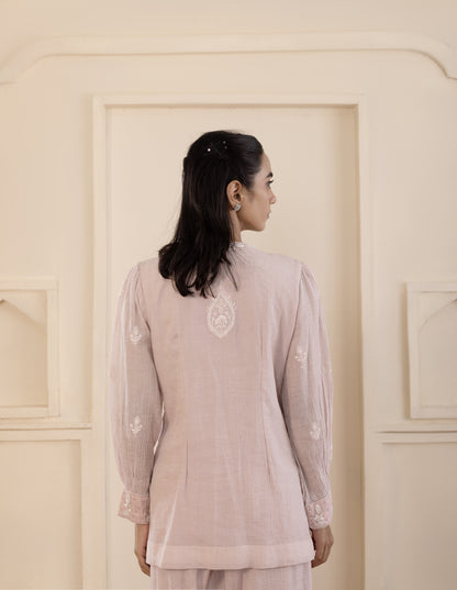Baby Pink Chikankari Tissue Co-ord Set