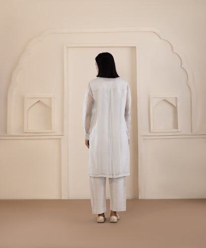 Alice Blue Chikankari Co-ord Set