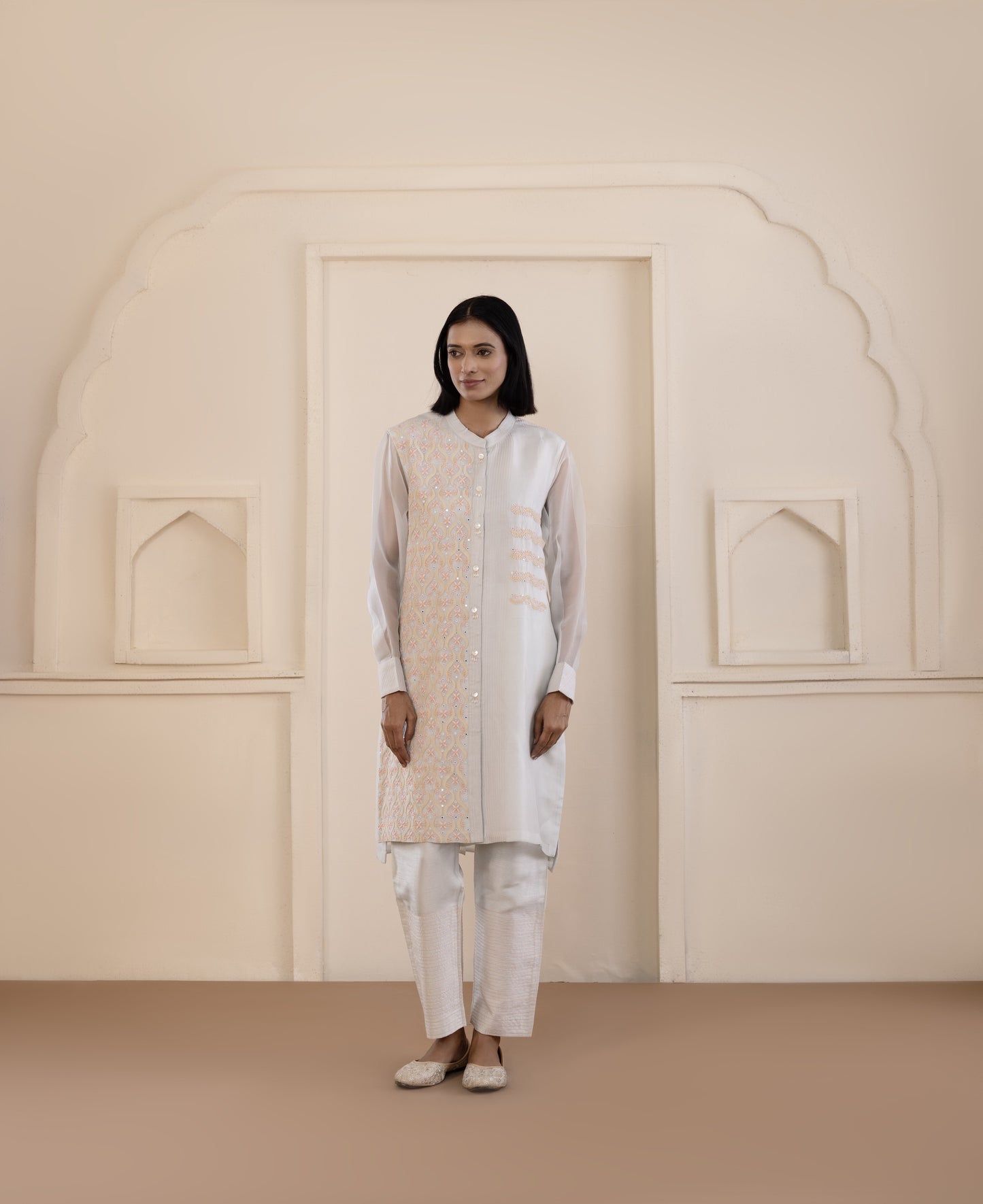 Alice Blue Chikankari Co-ord Set