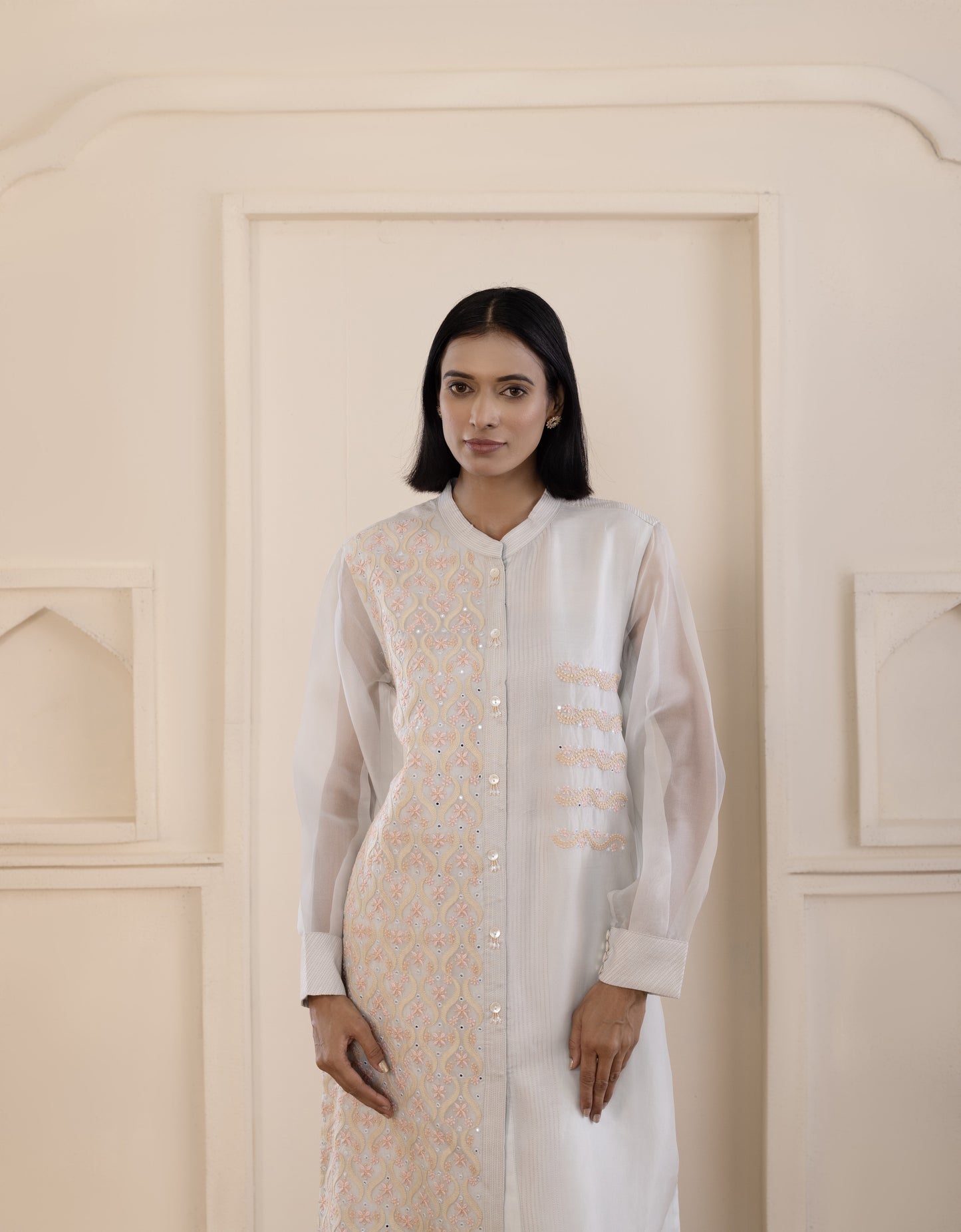 Alice Blue Chikankari Co-ord Set