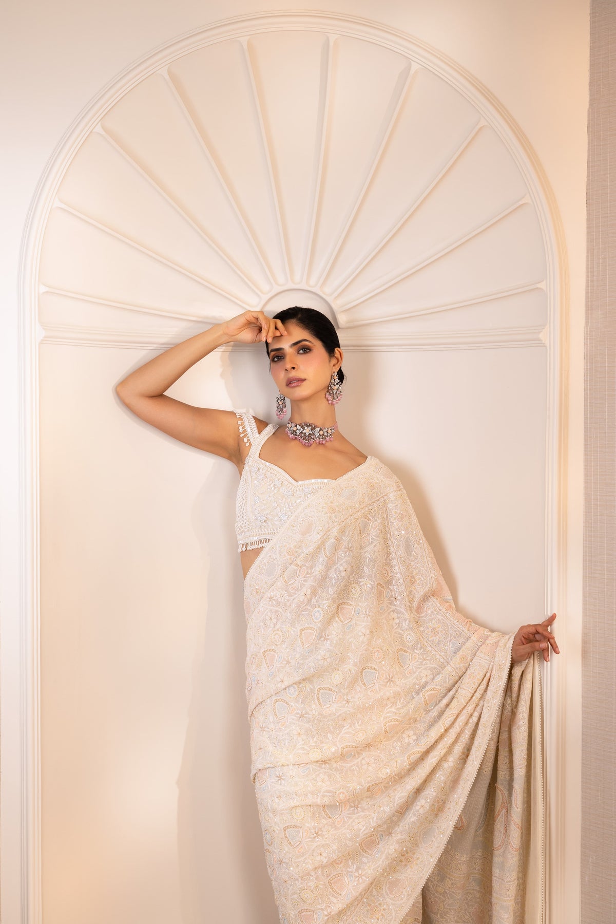 Multicolour Do-Taar Embroidered Saree