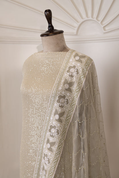 Sage Chikankari Embellished Suit Set
