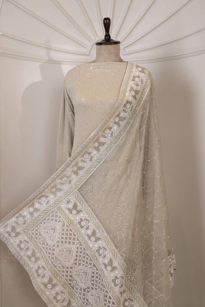 Sage Chikankari Embellished Suit Set